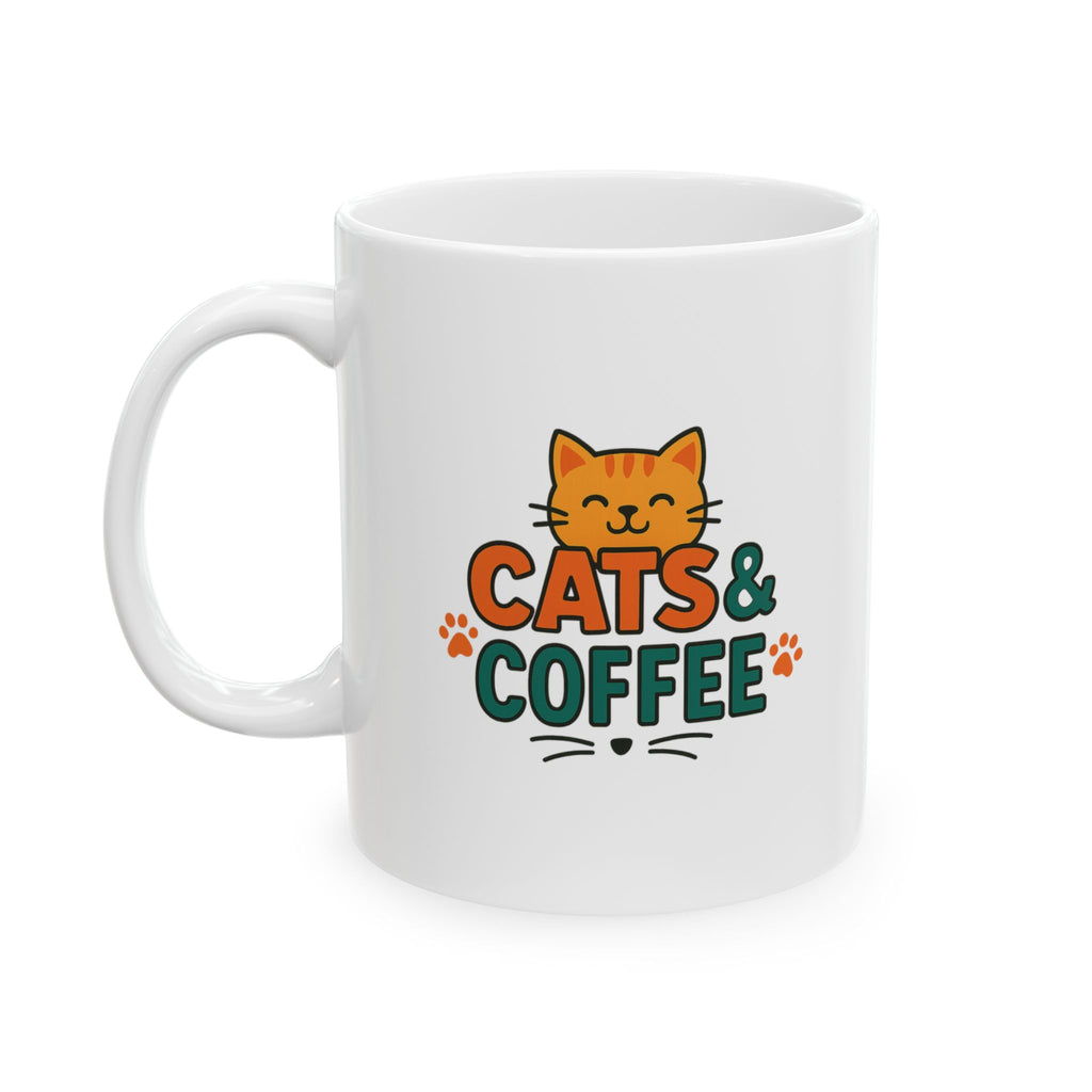 Mornings Are Better With Coffee And Cats Coffee Mug | Cat Mom Humor | Ceramic Mug