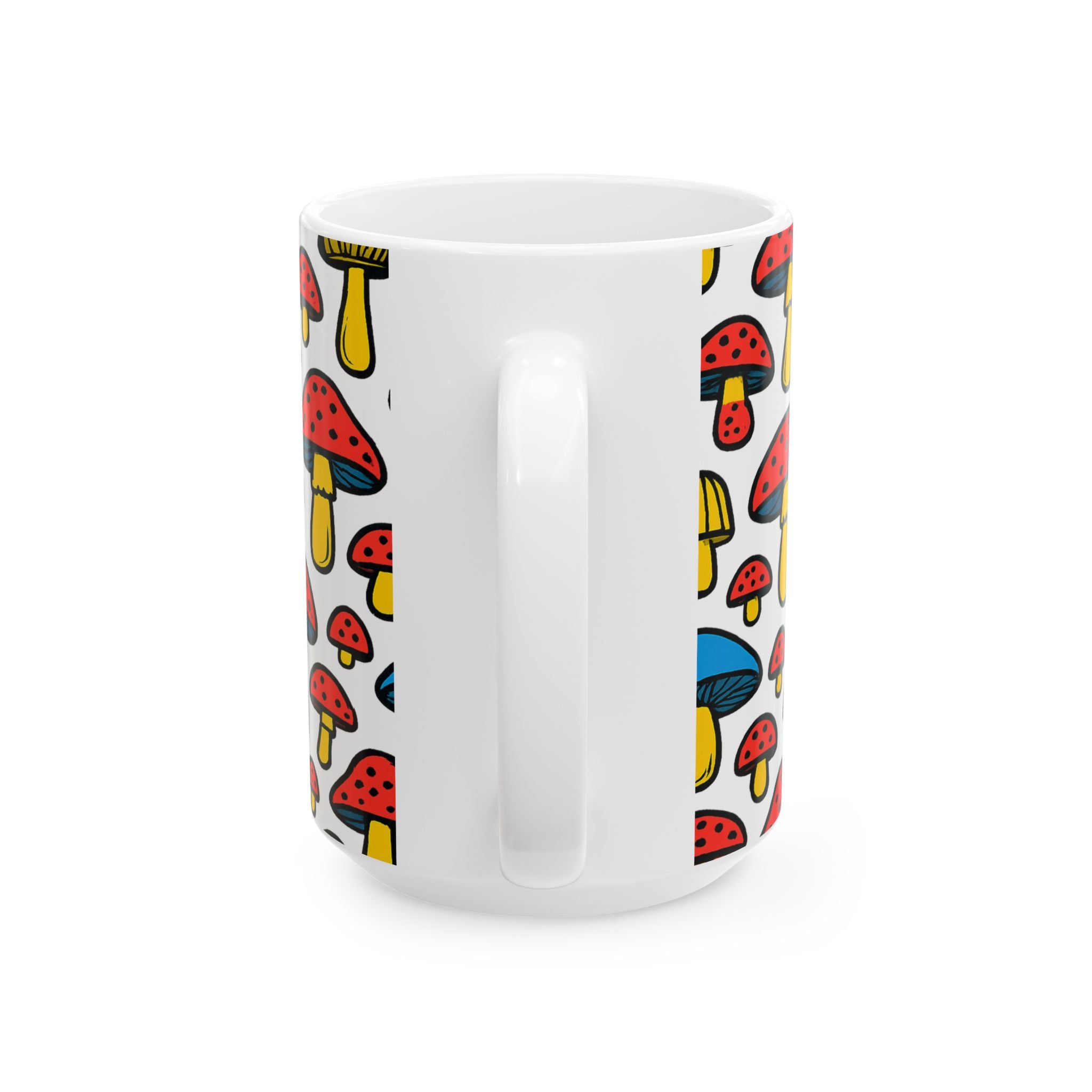 Bold Colorful Mushrooms Pattern Coffee Mug | Mushrooms Lover Gift | Ceramic Mug