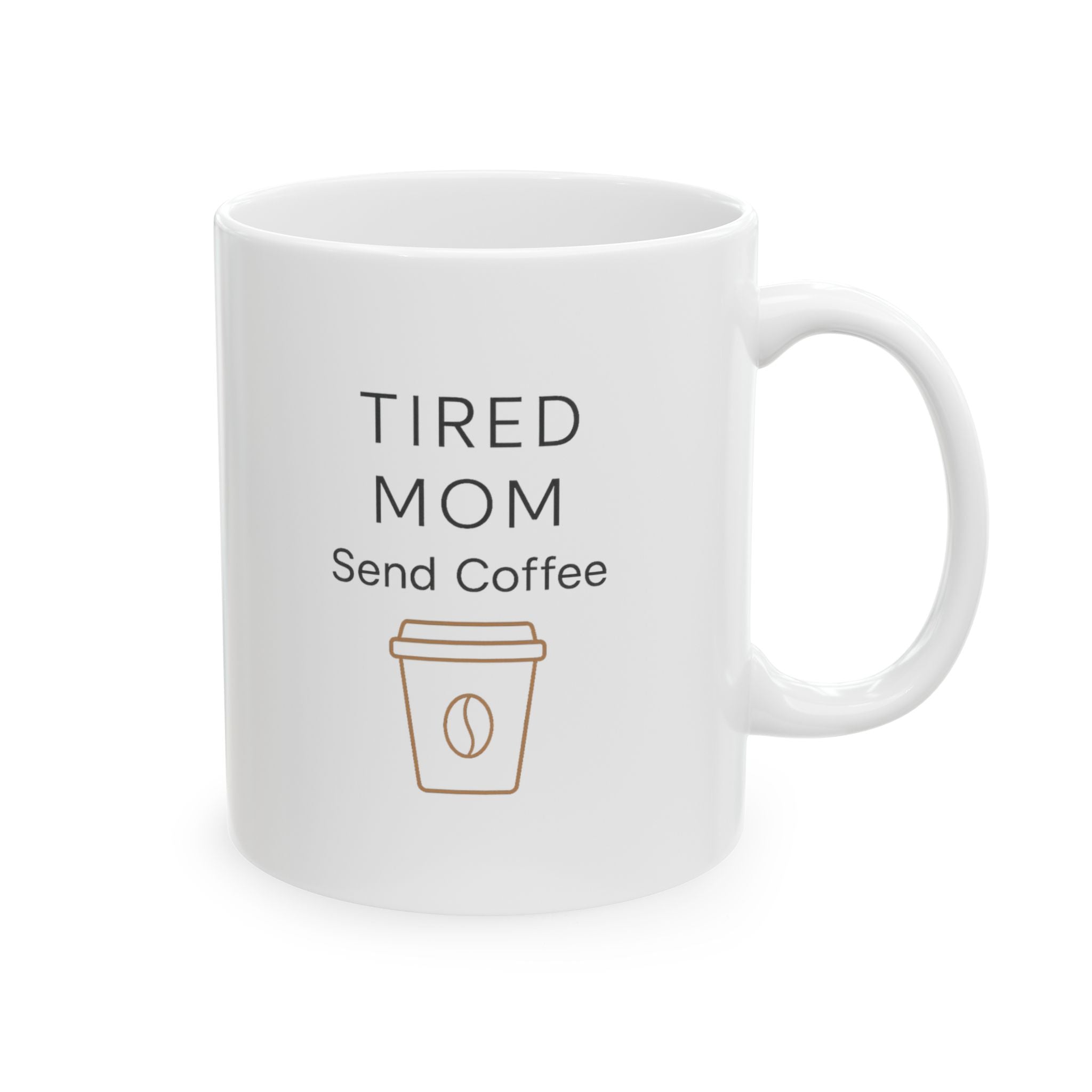 Exhausted Mom Running On Coffee And Love Coffee Mug | Funny Mom Gift | Ceramic Mug