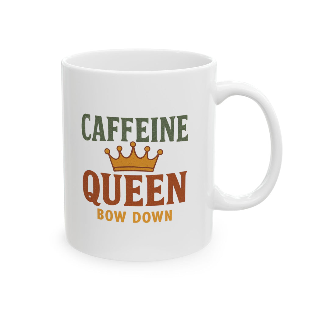 Official Caffeine Queen On Duty Coffee Mug | Funny Coffee Humor | Ceramic Mug