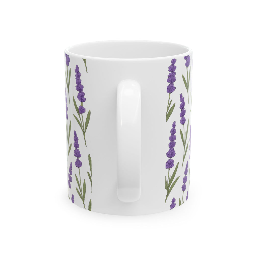 Botanical Lavender Sprigs Full Wrap Coffee Mug | Flowers Gift | Ceramic Mug