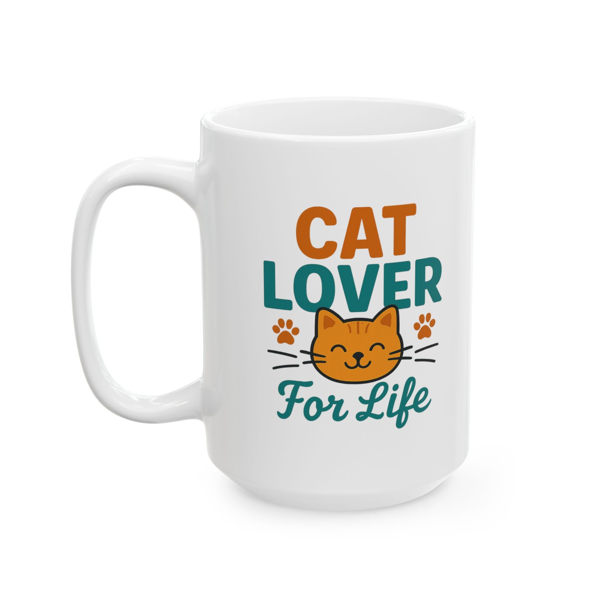 Cat Lover Powered By Caffeine And Purrs Coffee Mug | Gift For Her | Ceramic Mug