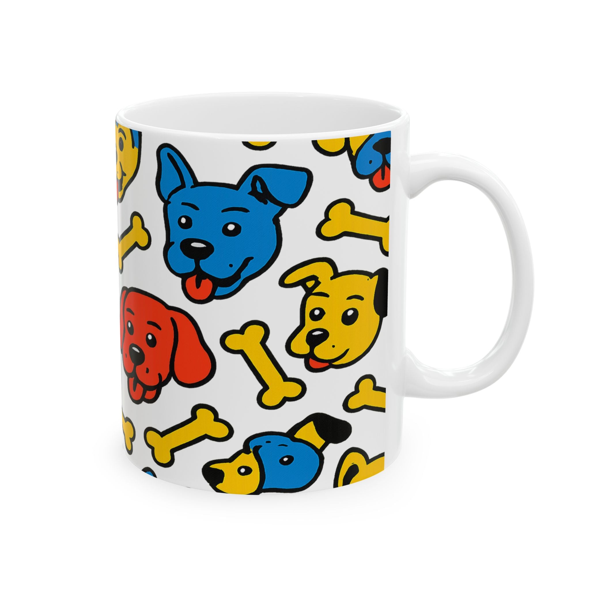 Bold Dogs With Bones Full Wrap Coffee Mug | Dogs Gift | Ceramic Mug