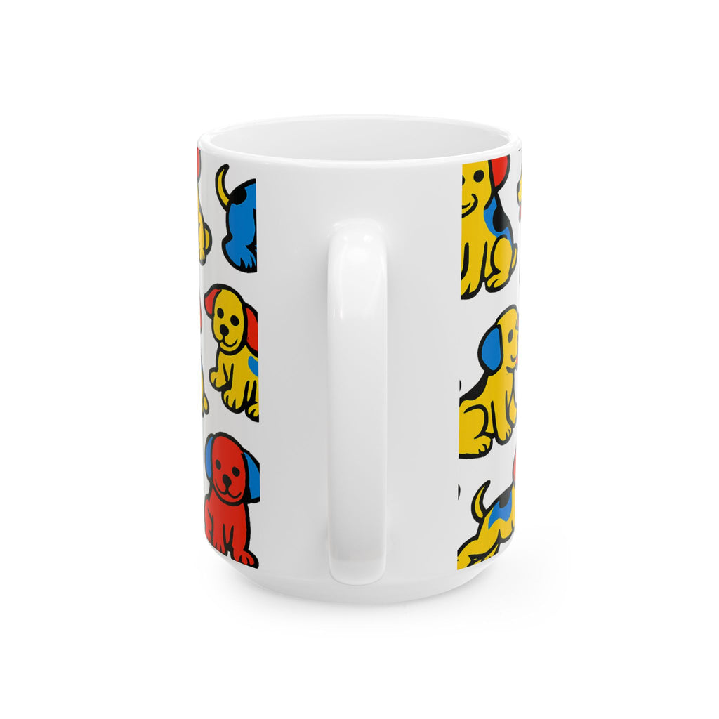 Bold Playful Puppies Full Wrap Coffee Mug | Dogs Gift | Ceramic Mug