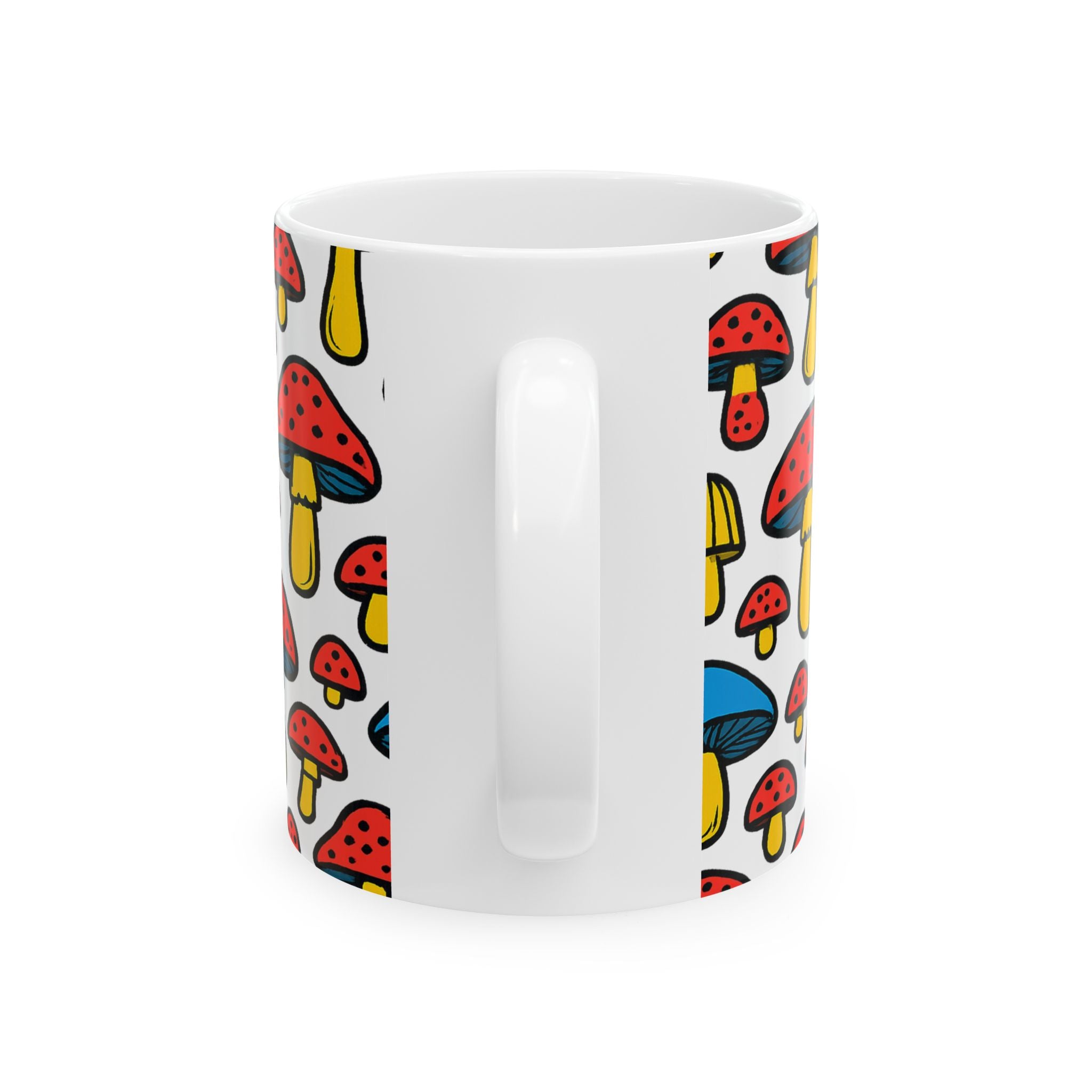 Bold Colorful Mushrooms Pattern Coffee Mug | Mushrooms Lover Gift | Ceramic Mug