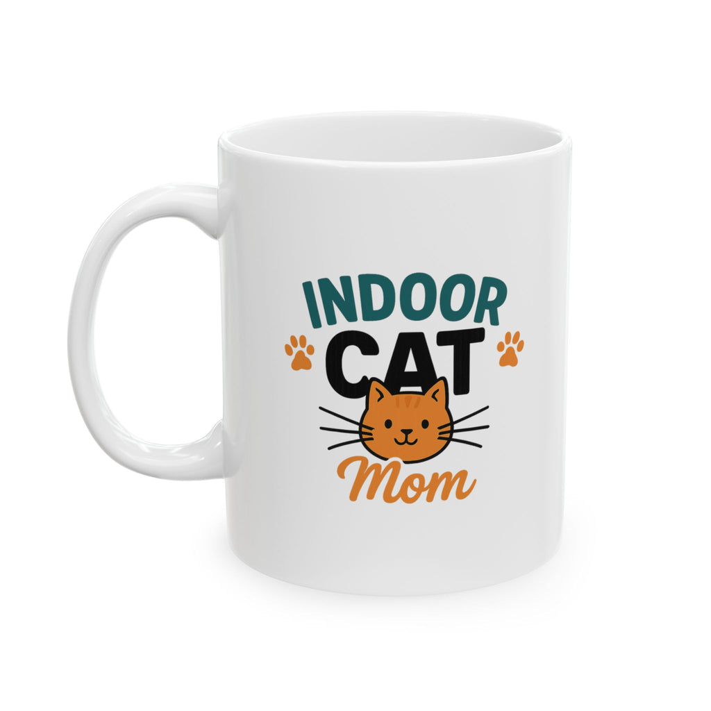 Indoor Cat Zero Drama Maximum Cuddles Coffee Mug | Cat Lover Gift | Ceramic Mug