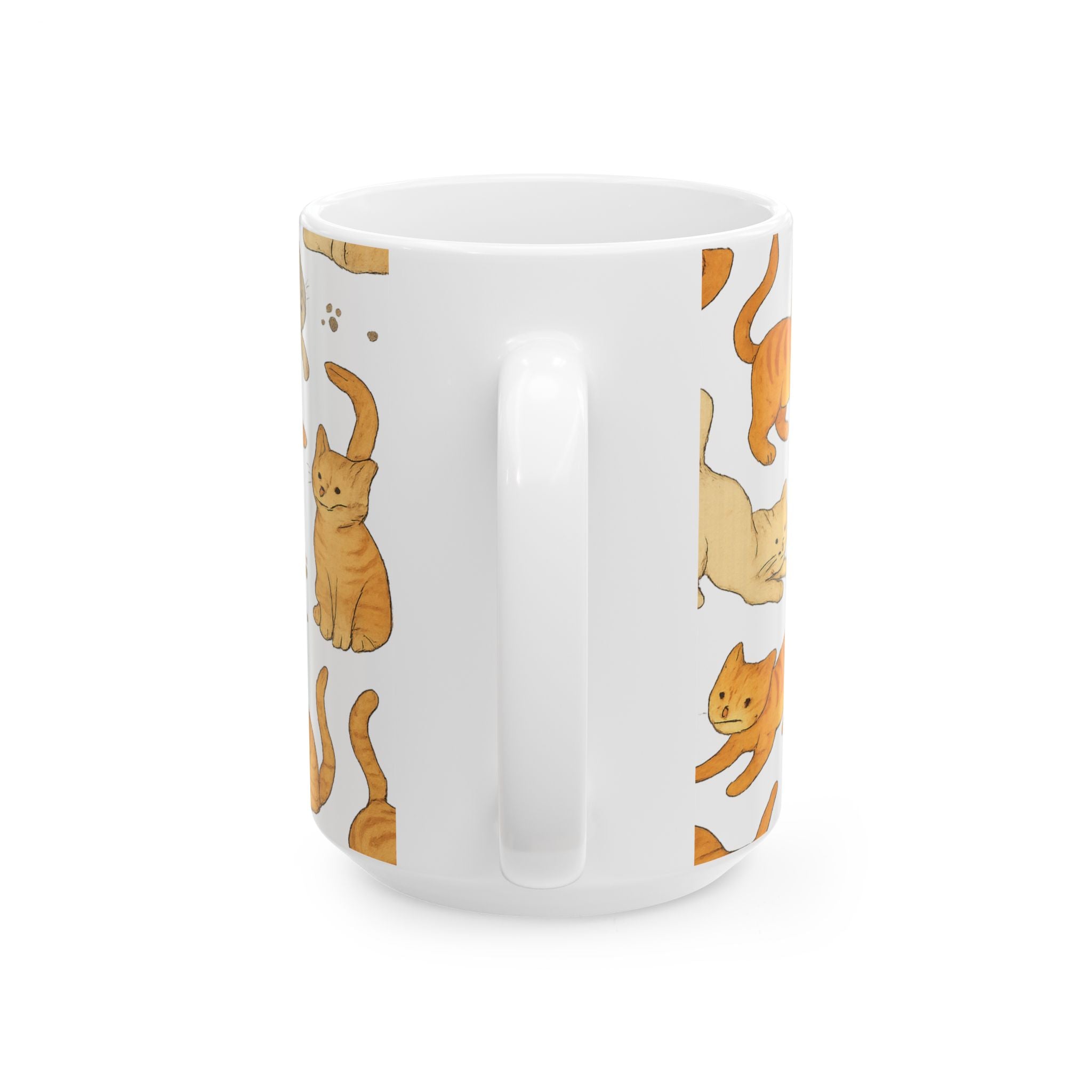 Botanical Playful Cats Full Wrap Coffee Mug | Cats Gift | Ceramic Mug