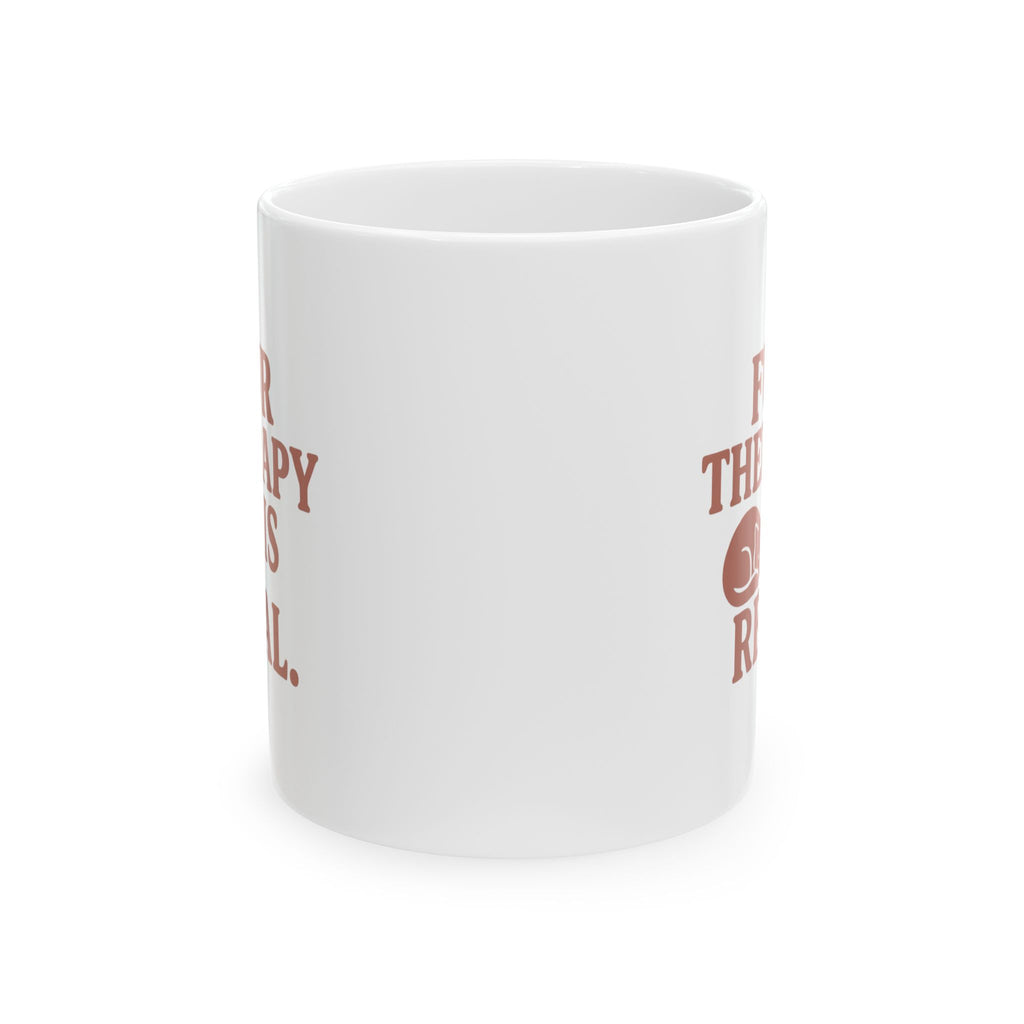 Cat Mom Fur Therapy Is Real Coffee Mug | Cat Lover Gift | Ceramic Mug