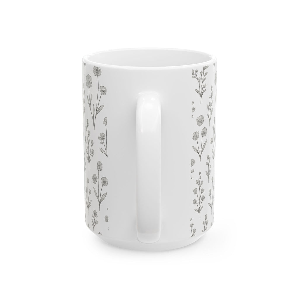 Delicate Wildflower Meadow Full Wrap Coffee Mug | Flowers Gift | Ceramic Mug