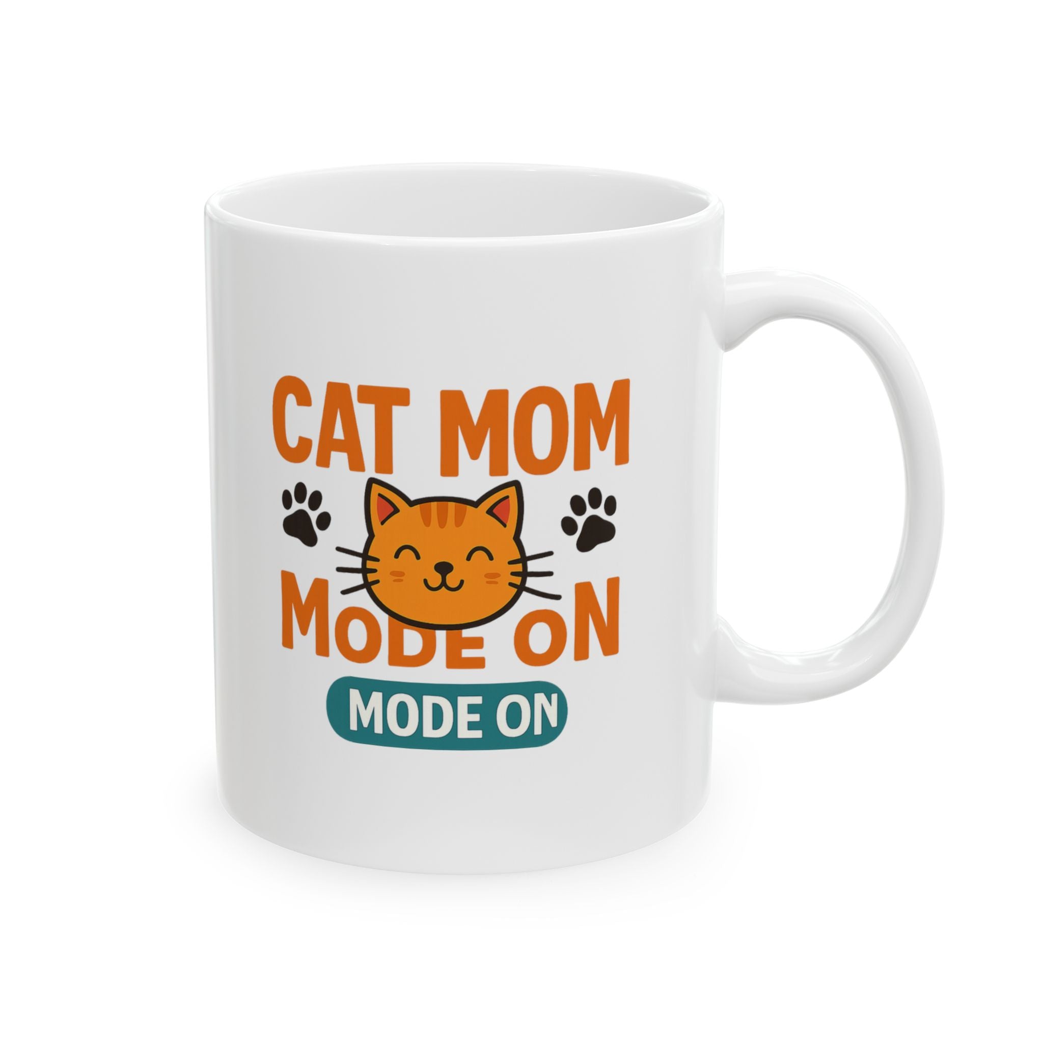 Fueled By Coffee And Cat Cuddles Coffee Mug | Cat Mom Gift | Ceramic Mug