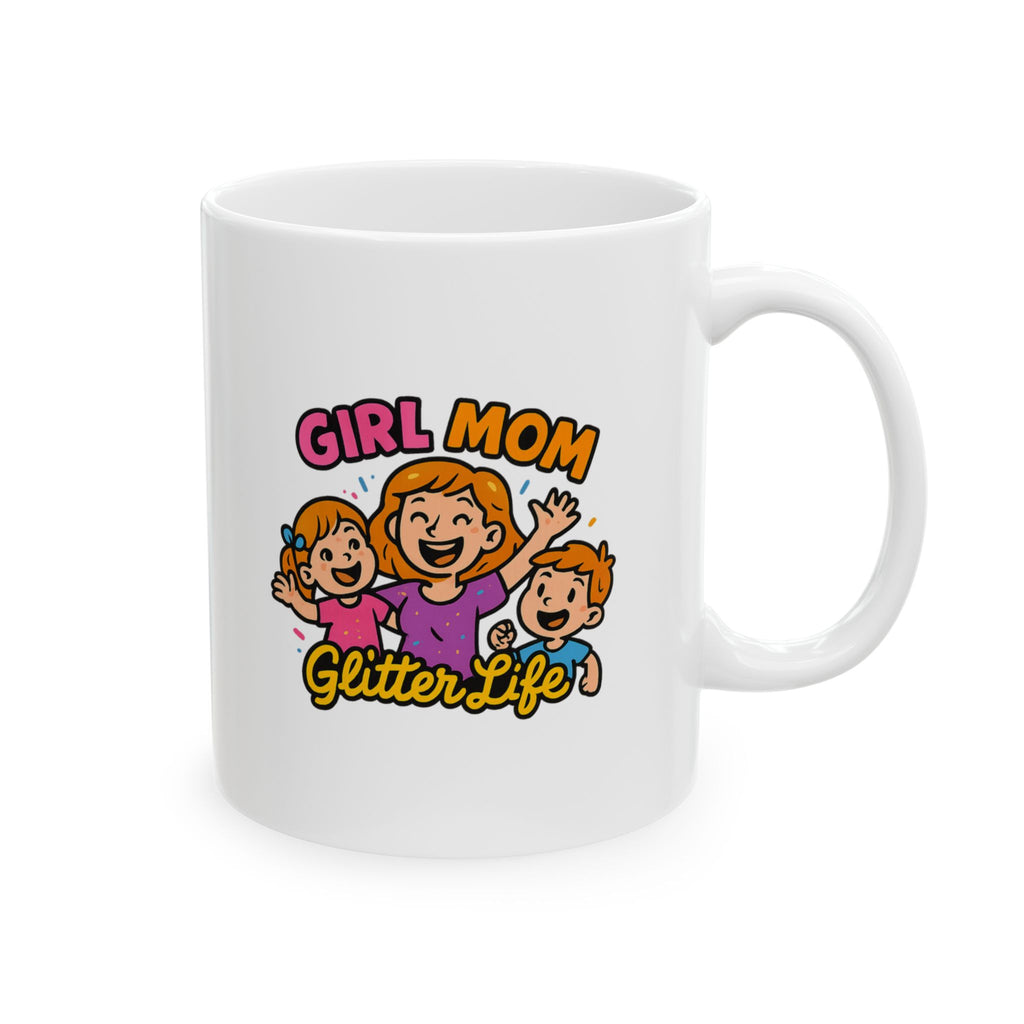 Girl Mom Hair Bows And Chaos Coffee Mug | Funny Girl Mom Gift | Ceramic Mug