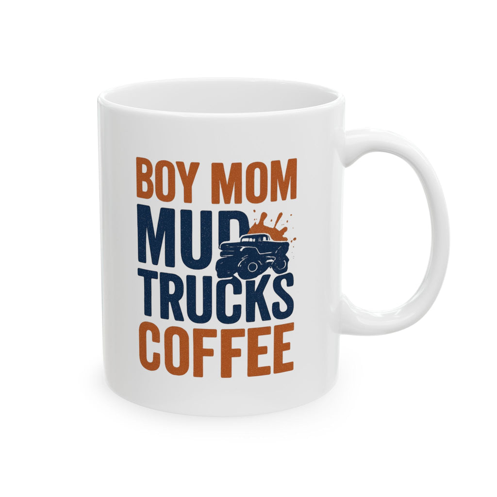 Boy Mom Mud Trucks Coffee Coffee Mug | Gift for Mom | Ceramic Mug