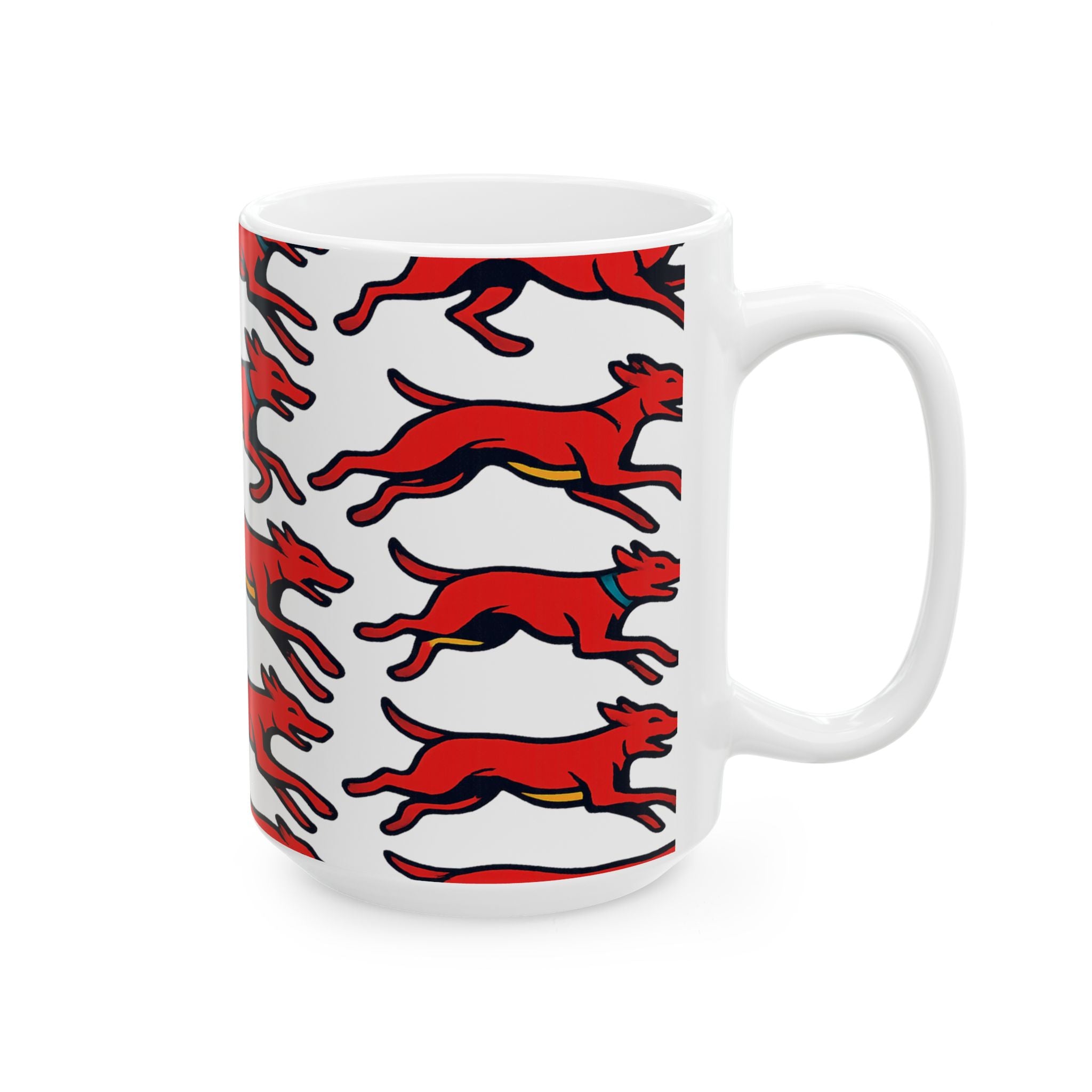 Bold Running Dogs Full Wrap Coffee Mug | Dogs Gift | Ceramic Mug