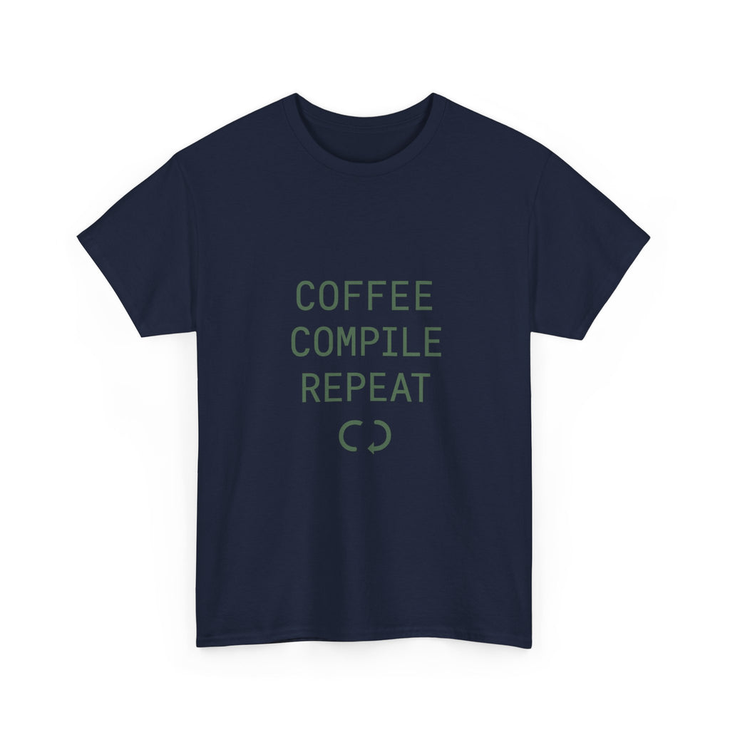 Programmer Coffee Compile Repeat T-Shirt | Programmer Gift | Graphic Tee