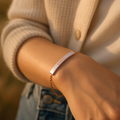 Personalized Adjustable Flat Bar Bracelet • Custom Engraved lifestyle photo
