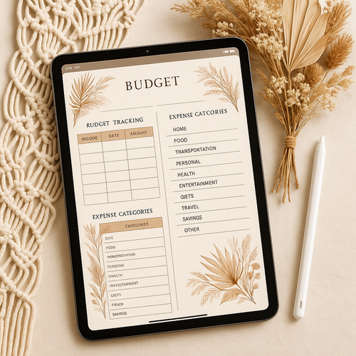 Budget Planner | Boho | Digital PDF 2026 preview