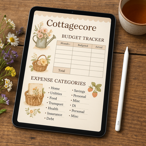 Budget Planner | Cottagecore | Digital PDF 2026 preview