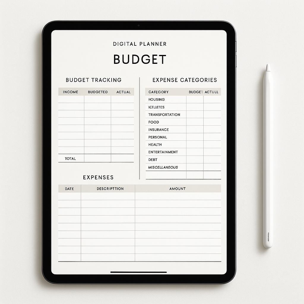 Budget Planner | Minimalist | Digital PDF 2026 preview