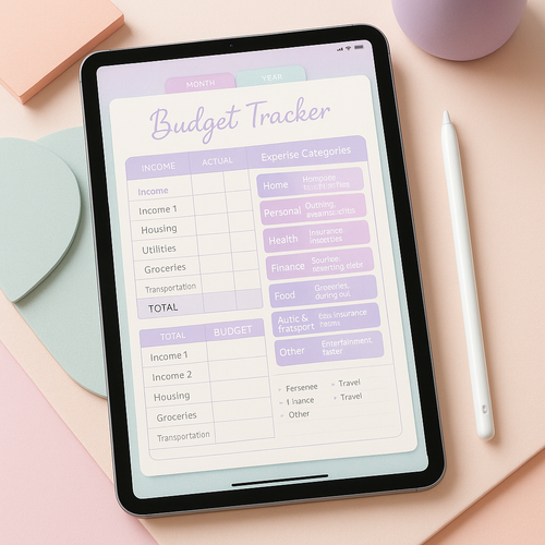 Budget Planner | Pastel | Digital PDF 2026 preview