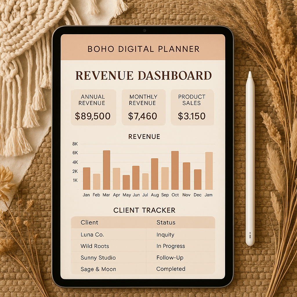 Business Planner | Boho | Digital PDF 2026 preview