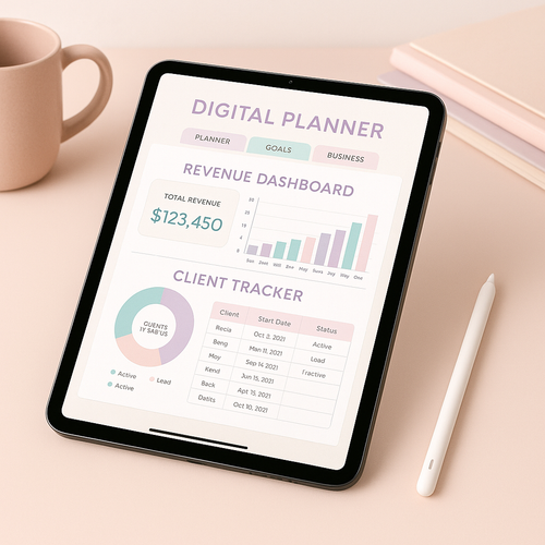 Business Planner | Pastel | Digital PDF 2026 preview