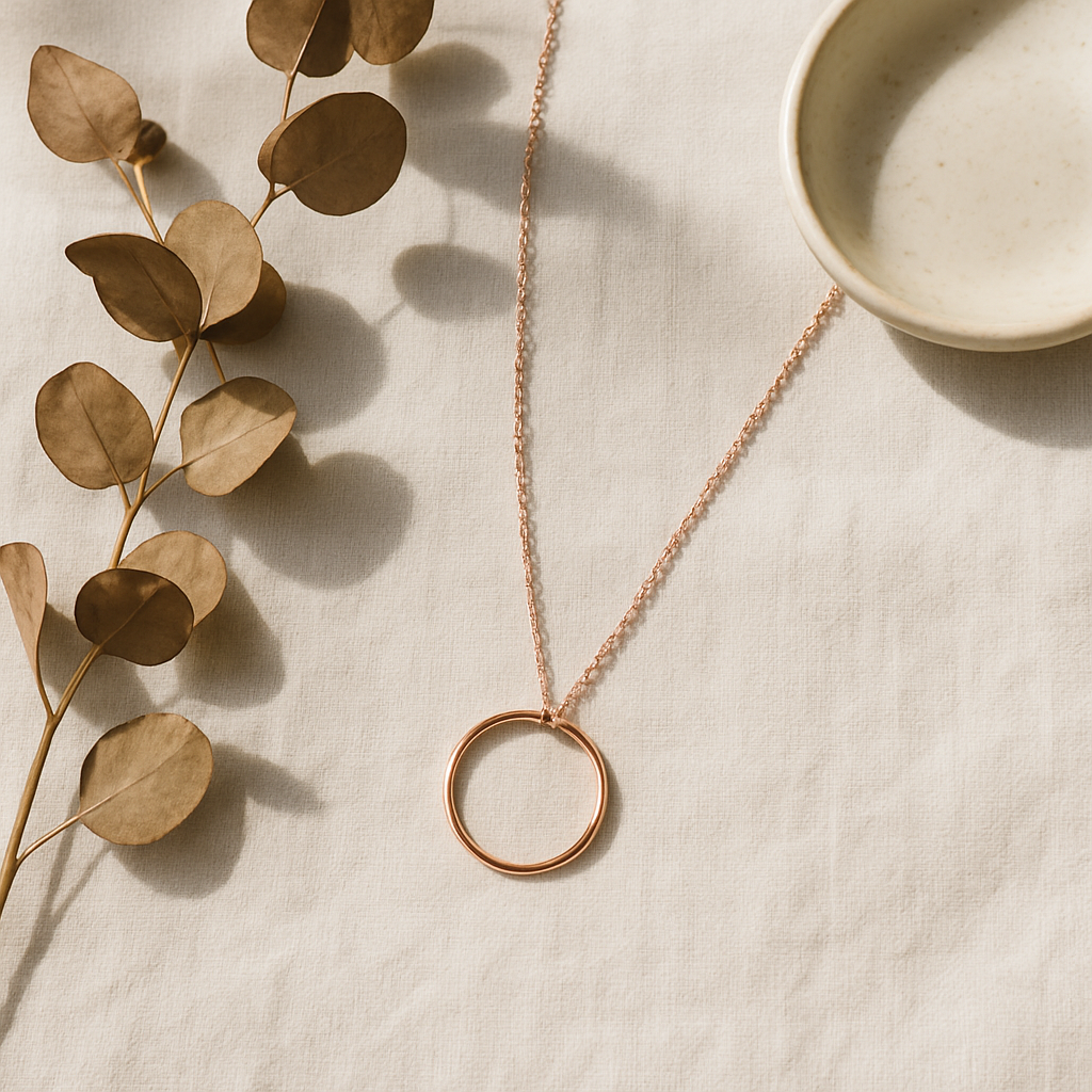 Personalized Circle Necklace • Custom Engraved lifestyle photo