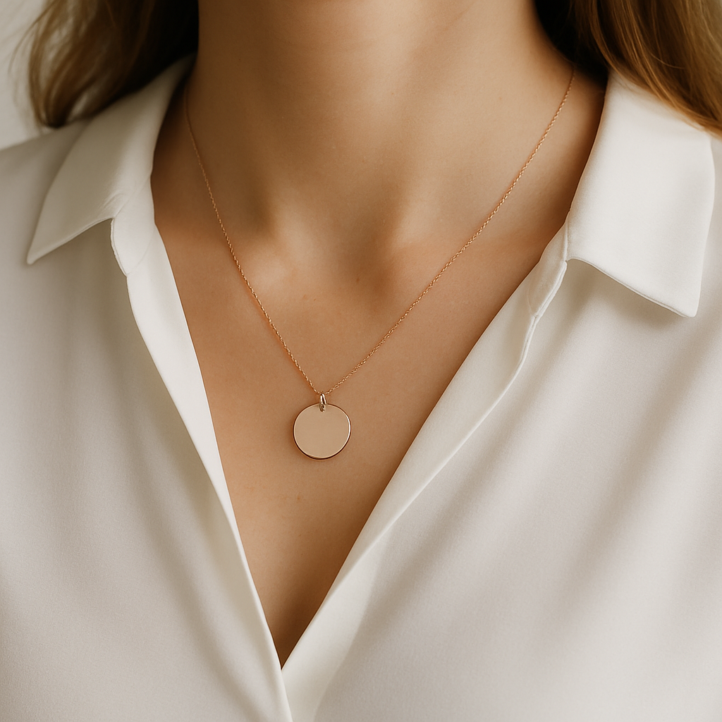 Personalized Circle Necklace • Custom Engraved lifestyle photo