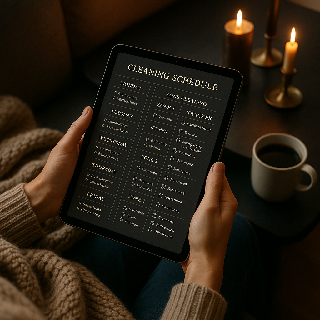Cleaning Planner | Dark Moody | Digital PDF 2026 preview