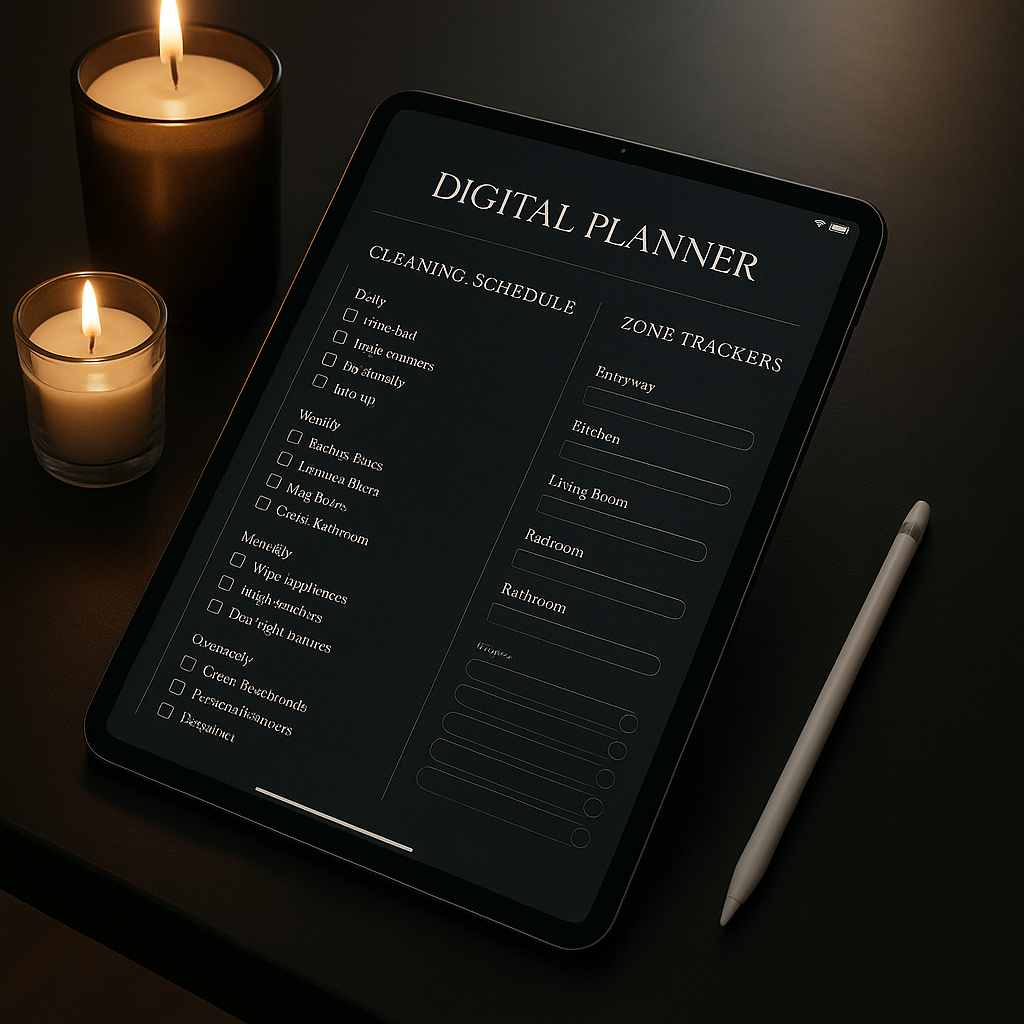 Cleaning Planner | Dark Moody | Digital PDF 2026 preview