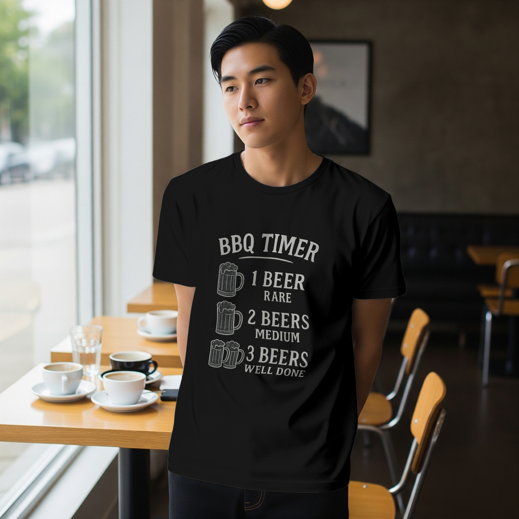 BBQ Timer Beer Drinking Grilling T-Shirt | Unique Gift | Graphic Tee