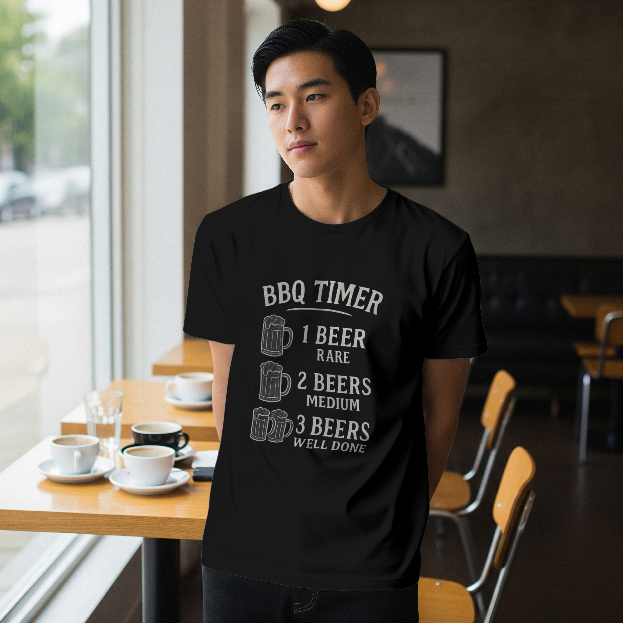 BBQ Timer Beer Drinking Grilling T-Shirt | Unique Gift | Graphic Tee