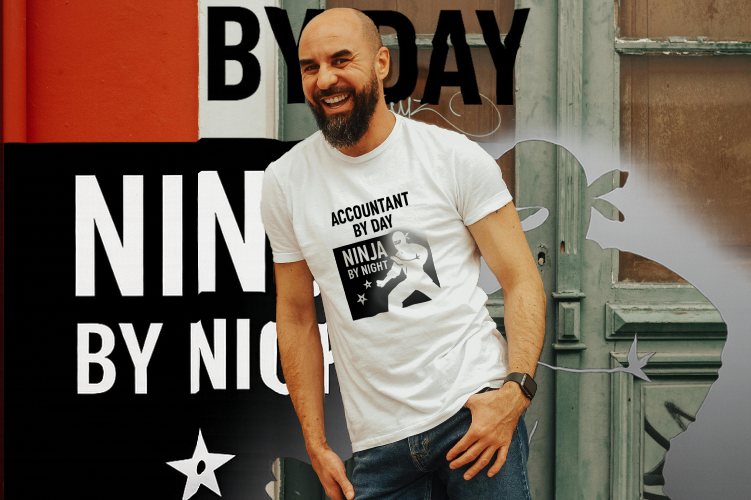 Accountant By Day Ninja By Night Profession T-Shirt | Accountant Gift | Graphic Tee