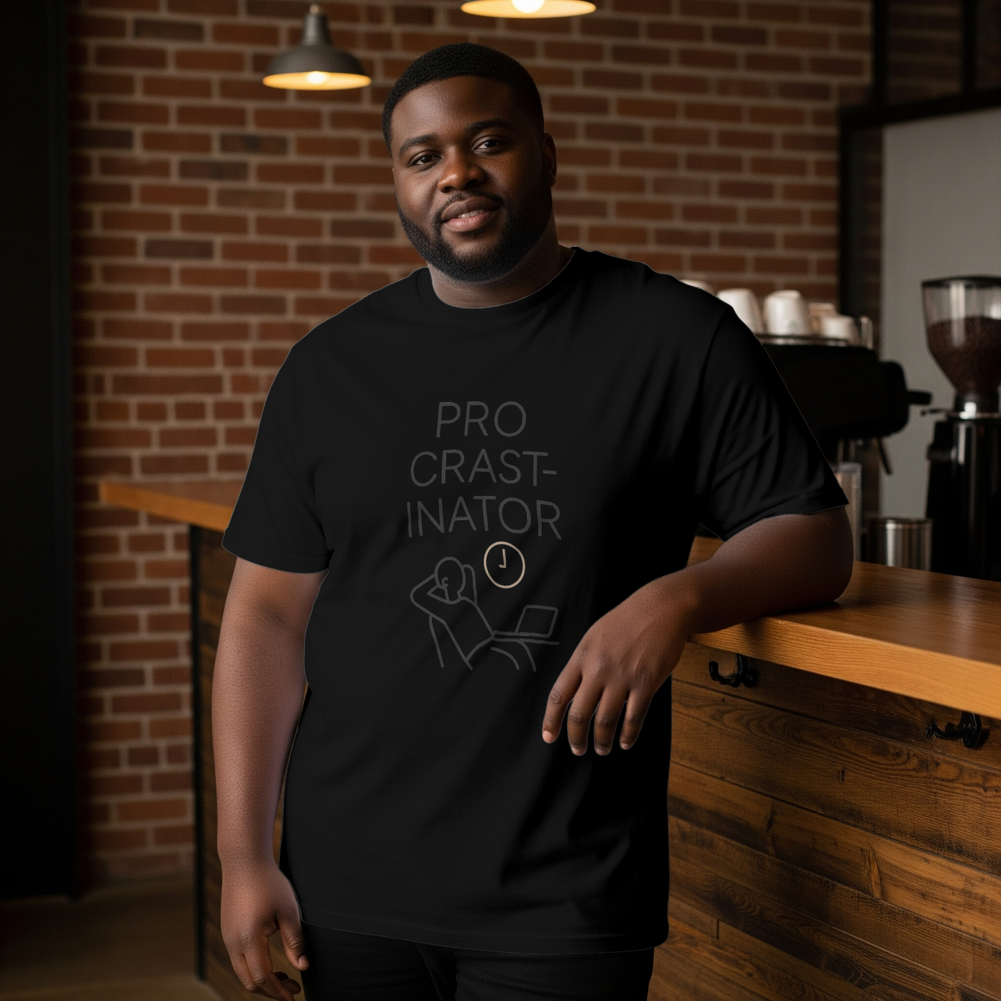 Powered By Procrastination T-Shirt | Funny Procrastinator Gift | Graphic Tee