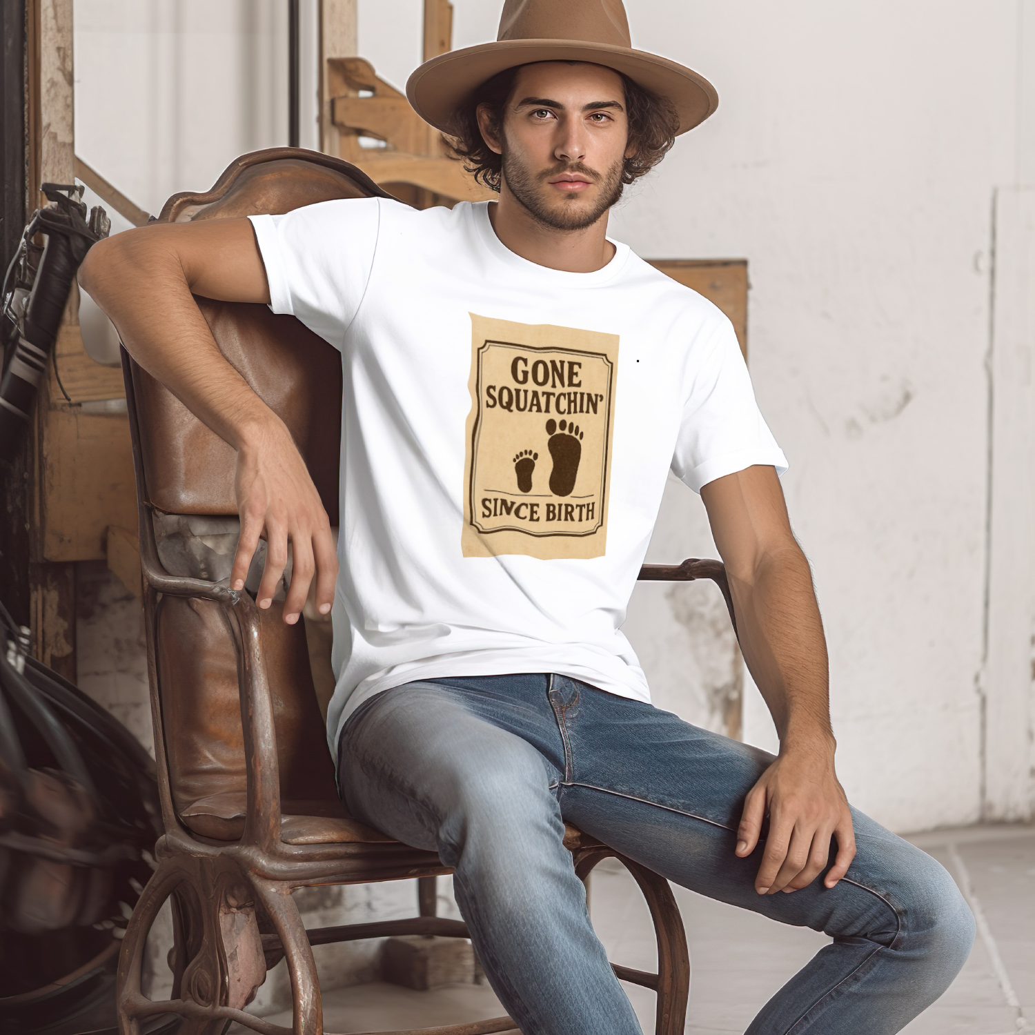 Gone Squatchin Since Birth T-Shirt | Unique Gift | Graphic Tee