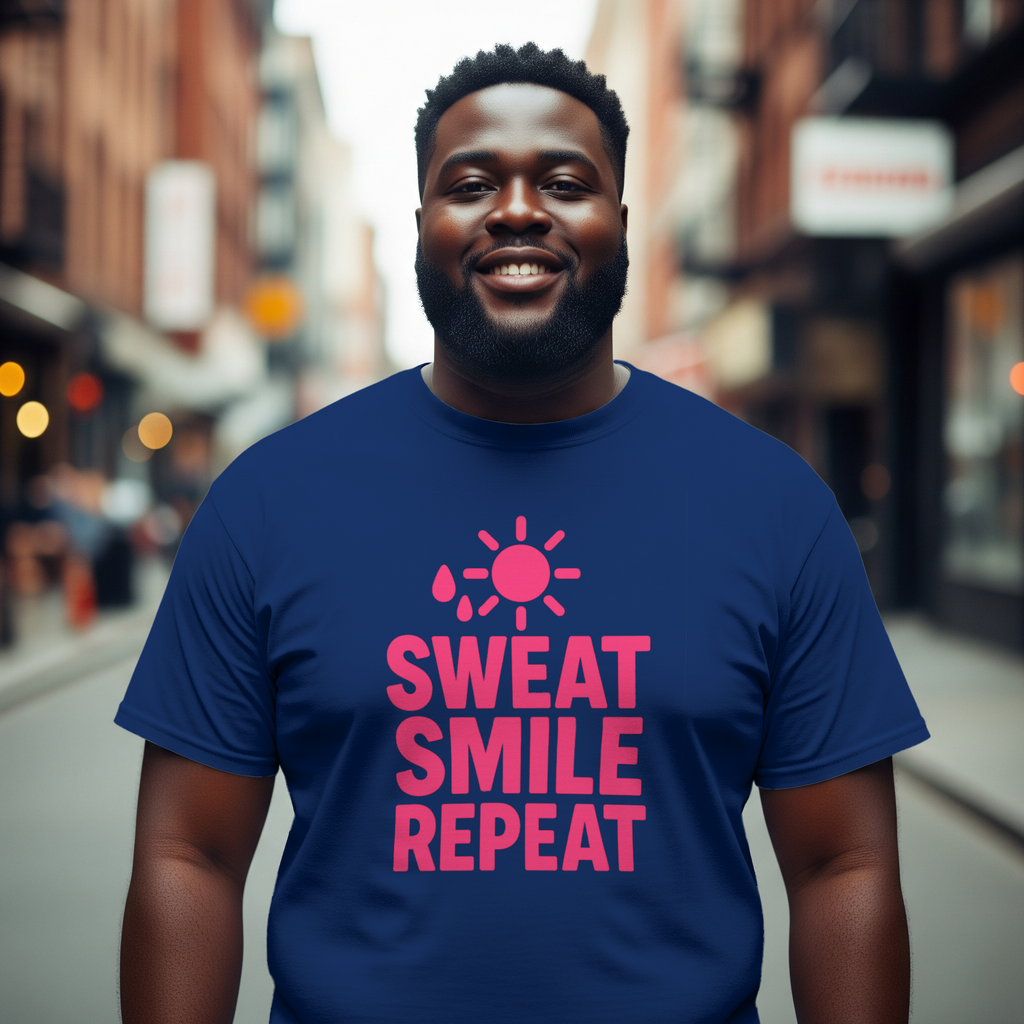 Fitness Lover Sweat Smile Repeat T-Shirt | Unique Gift | Graphic Tee