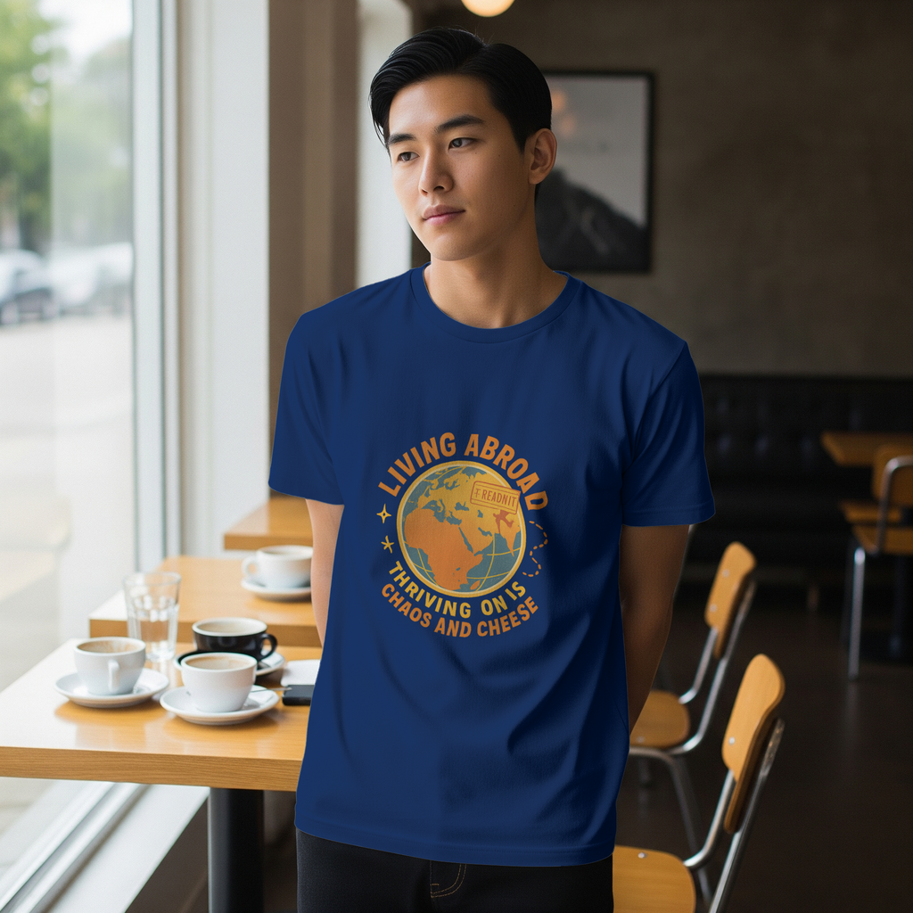 Expat Living Abroad Thriving On Chaos And Cheese T-Shirt