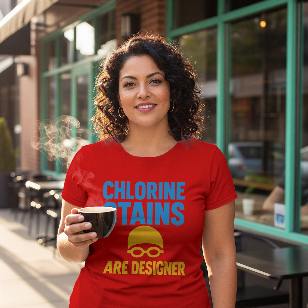 Swim Mom Chlorine Stains Are Designer T-Shirt | Gift for Mom | Graphic Tee