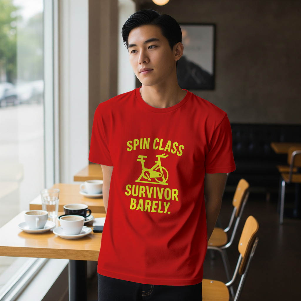 Spin Class Survivor I Came I Pedaled I Barely Survived T-Shirt | Unique Gift | Graphic Tee