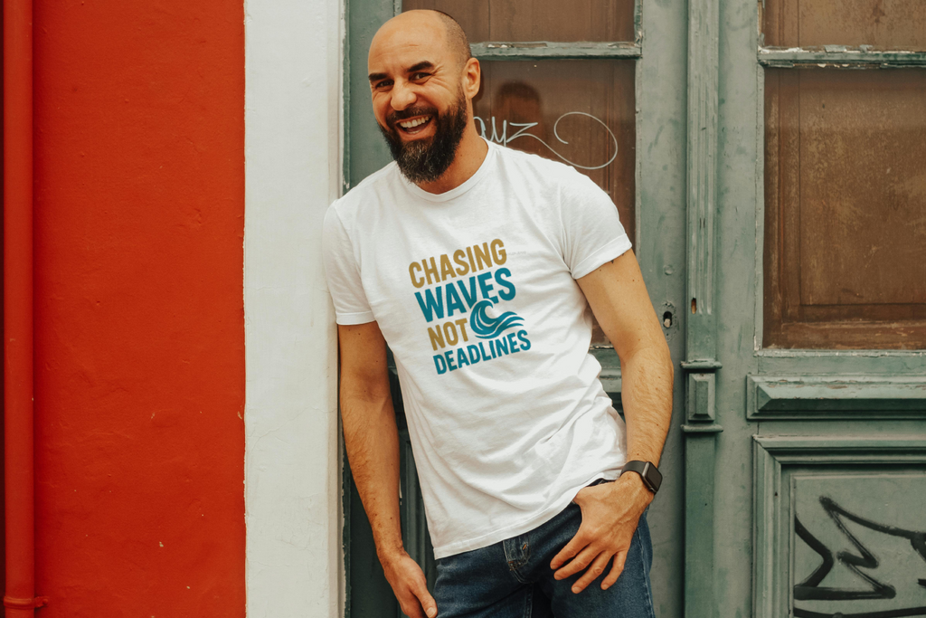 Surfer Chasing Waves Not Deadlines T-Shirt | Unique Gift | Graphic Tee