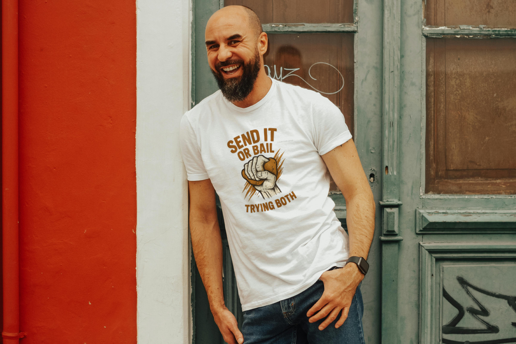 Rock Climber Send It Or Bail Trying Both T-Shirt | Unique Gift | Graphic Tee