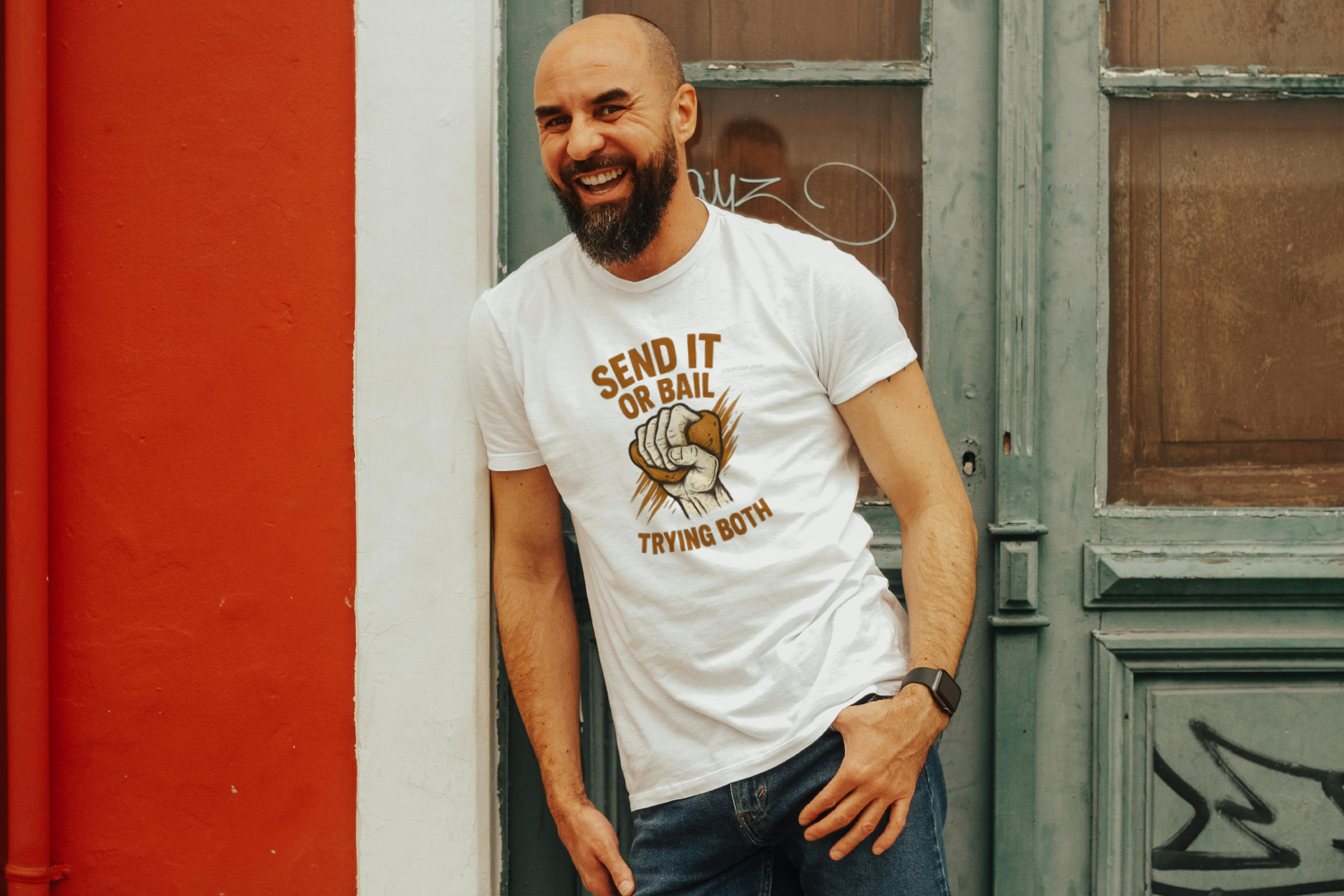 Rock Climber Send It Or Bail Trying Both T-Shirt | Unique Gift | Graphic Tee