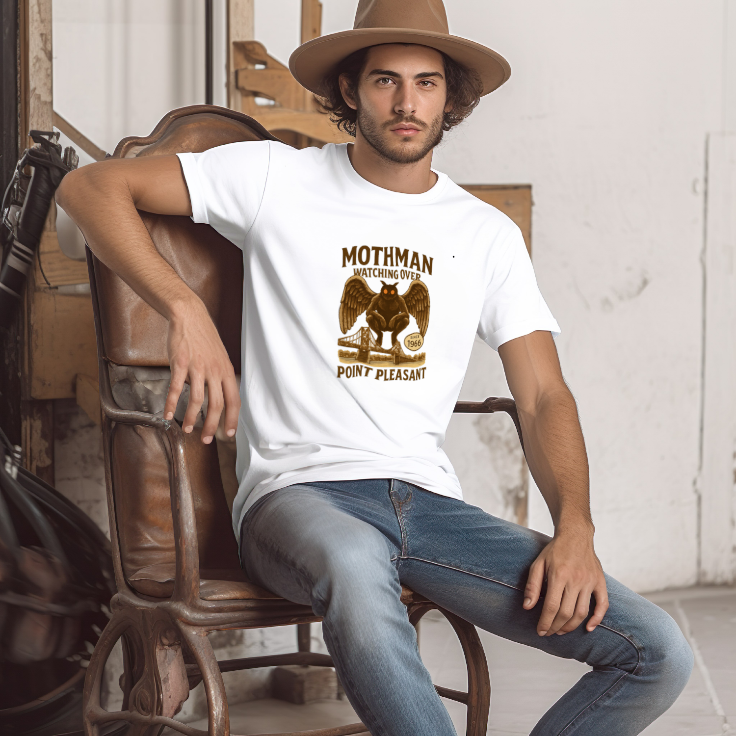 Mothman Watching Over Point Pleasant Since 1966 T-Shirt | Unique Gift | Graphic Tee