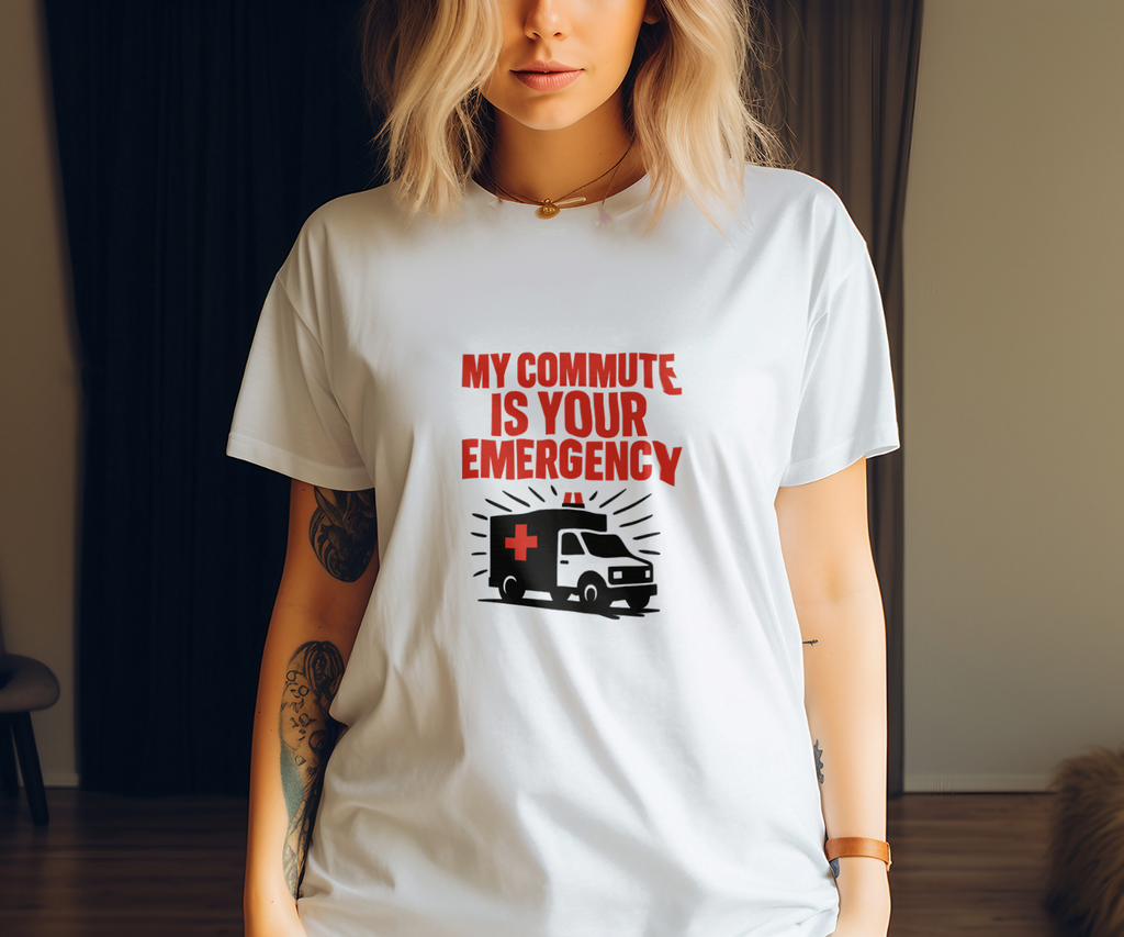 Paramedic My Commute Is Someone Else's Emergency T-Shirt | Unique Gift | Graphic Tee