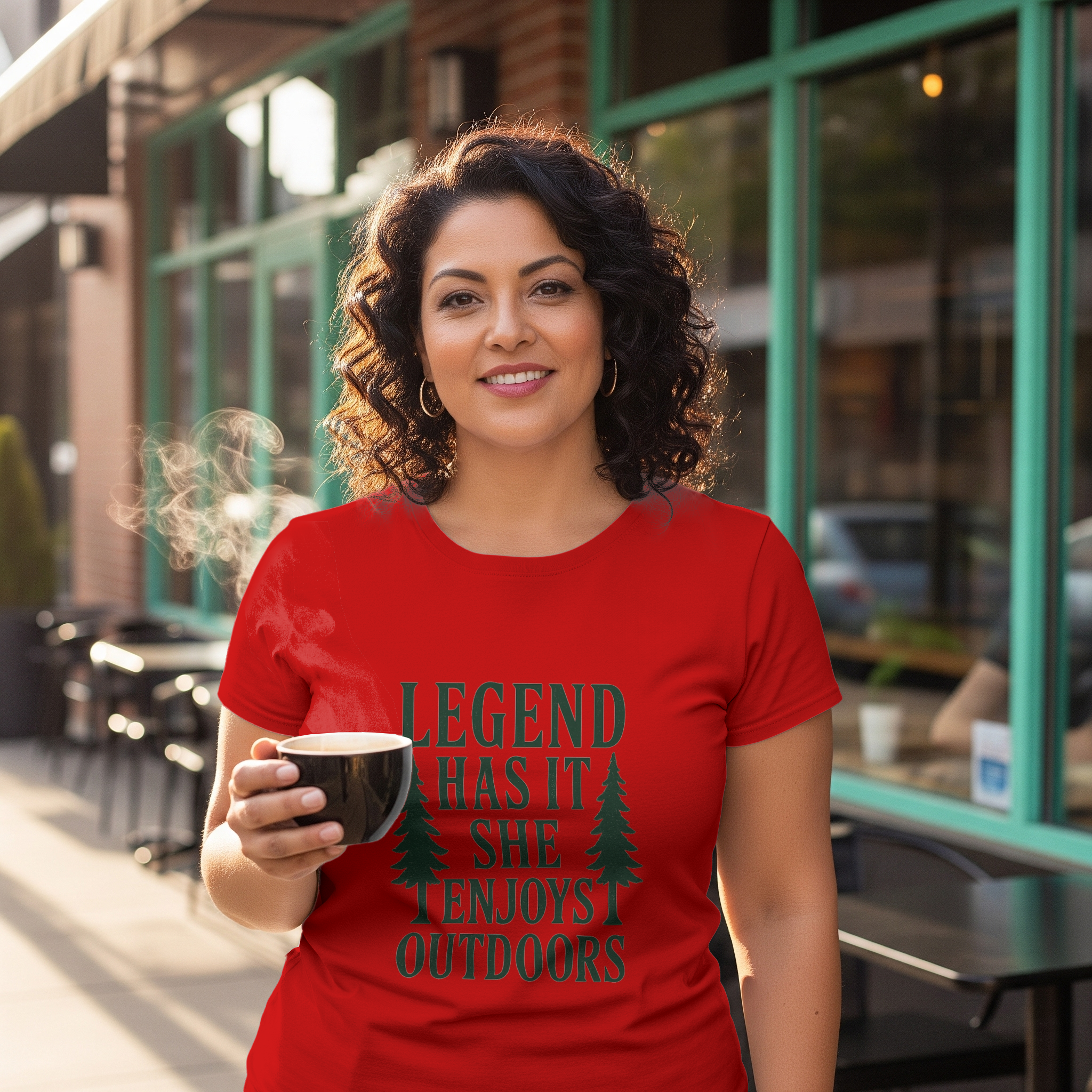 Legend Has It She Enjoys the Outdoors T-Shirt | Unique Gift | Graphic Tee