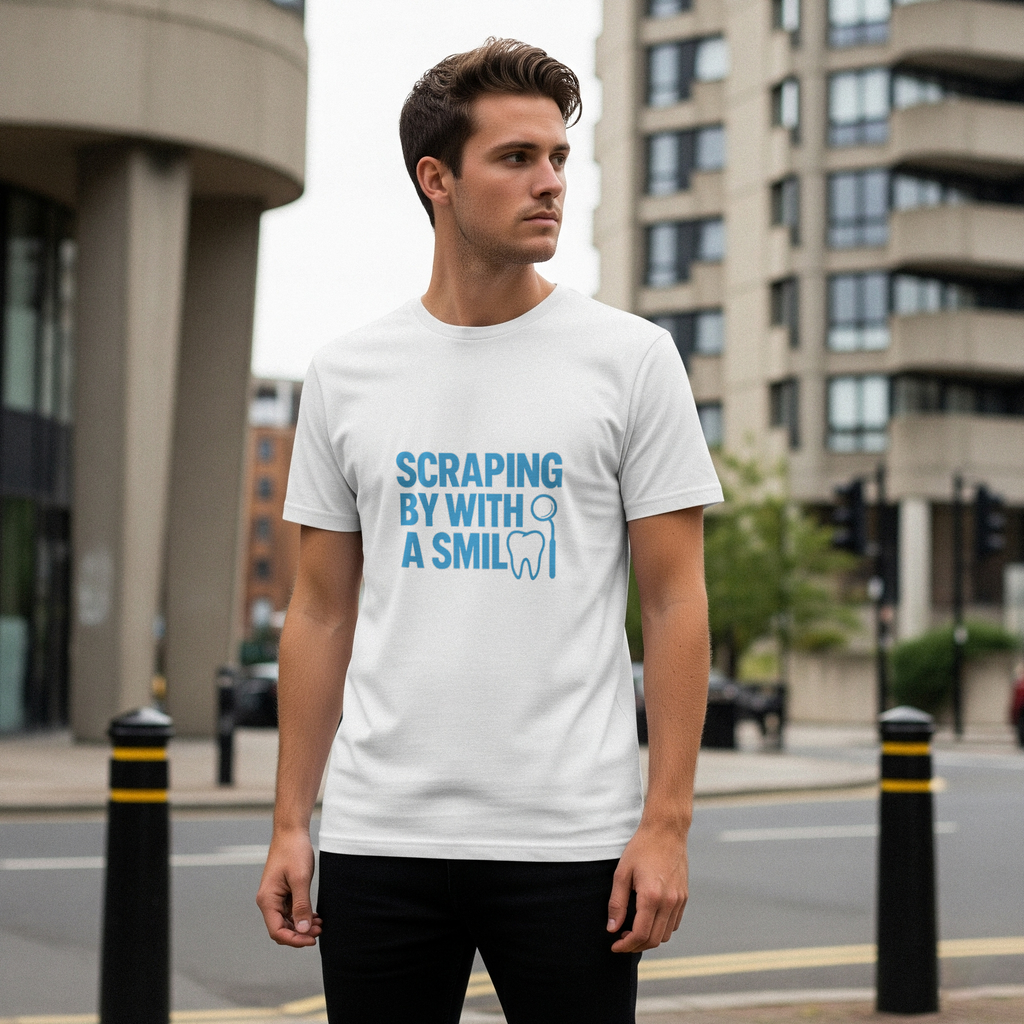 Dental Hygienist Scraping By With A Smile T-Shirt | Unique Gift | Graphic Tee
