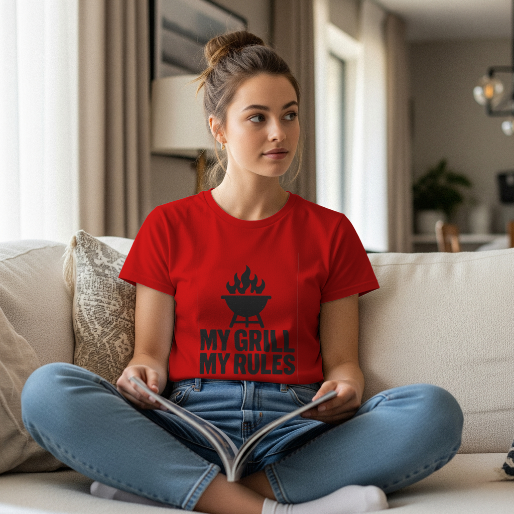 BBQ Rules My Grill My Rules Dad T-Shirt | Gift for Dad | Graphic Tee
