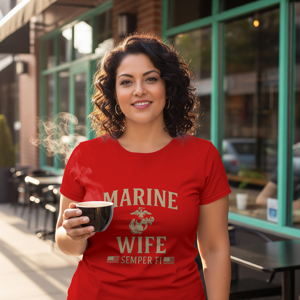 Marine Wife Semper Fi Military T-Shirt | Unique Gift | Graphic Tee