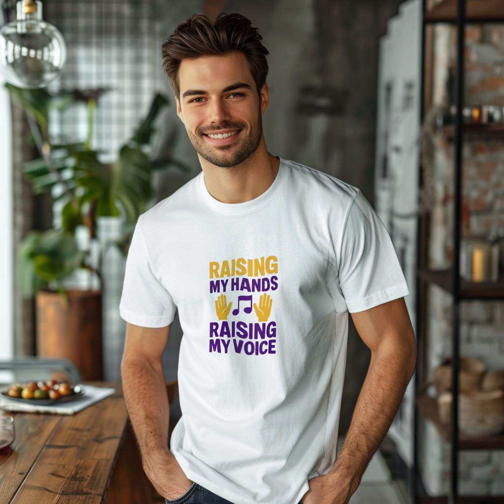 Gospel Music Lover Raising My Hands Raising My Voice T-Shirt | Unique Gift | Graphic Tee