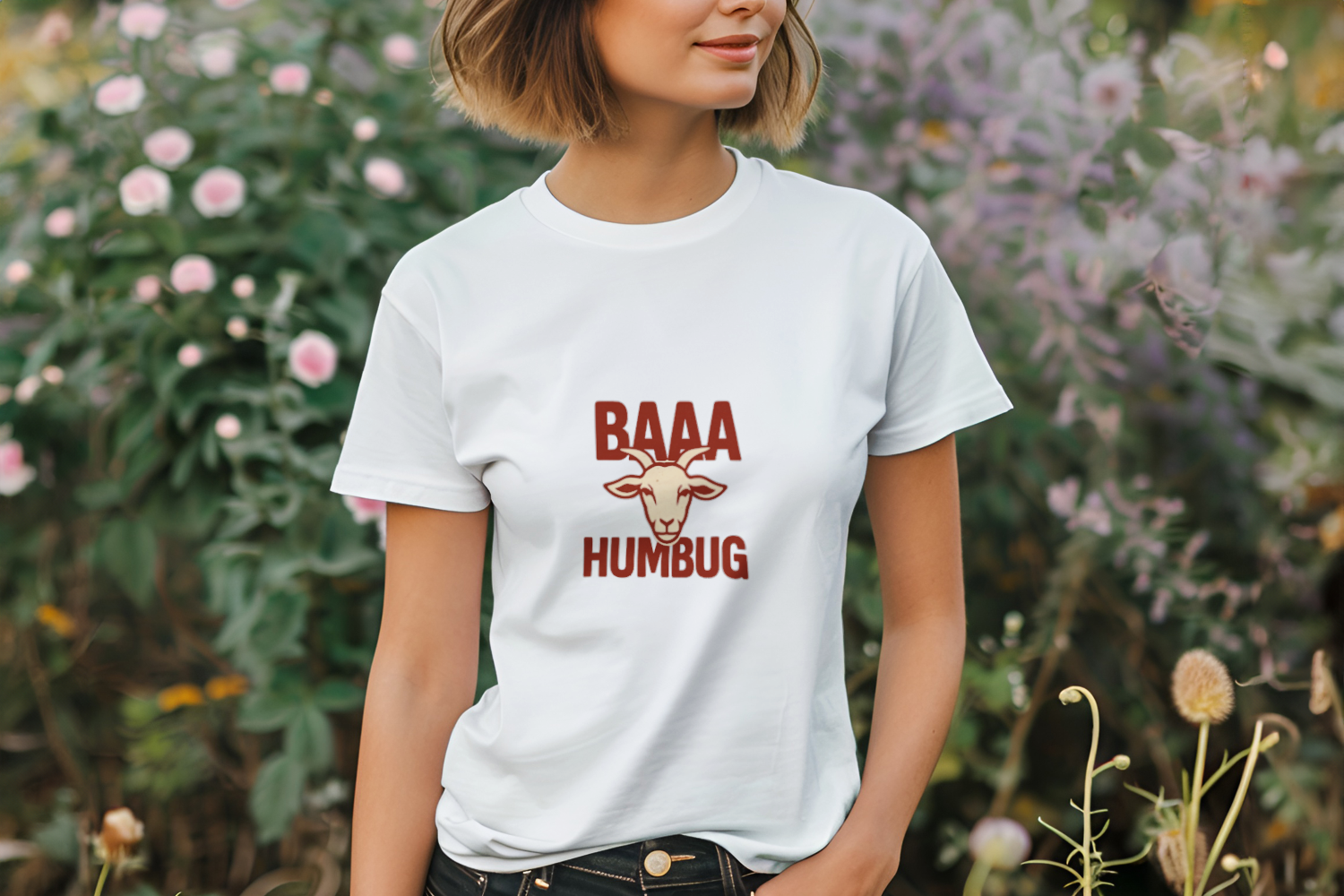 Goat Mom Baaa Humbug Funny T-Shirt | Gift for Mom | Graphic Tee
