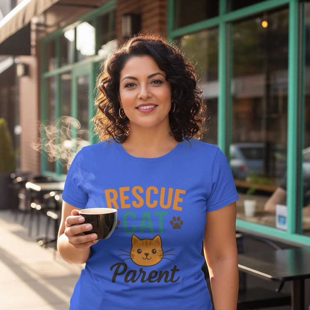 Adopt Dont Shop Cat Mom T-Shirt | Rescue Cat Lover Gift | Graphic Tee